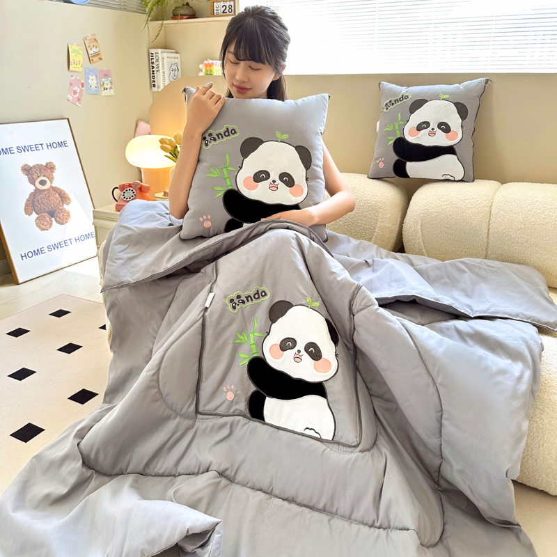 新款多功能e抱枕被子两用午睡毯子车用折叠枕头靠背办公室空调被