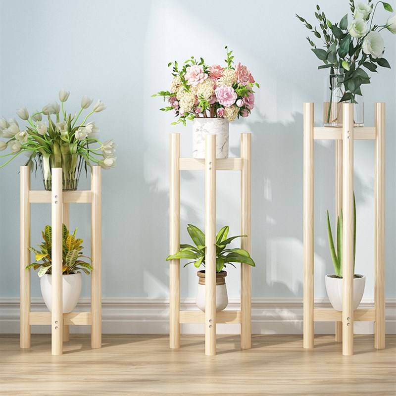 实木花台绿植架电视柜旁花盆架z子简易绿萝架室内花架落地十字花