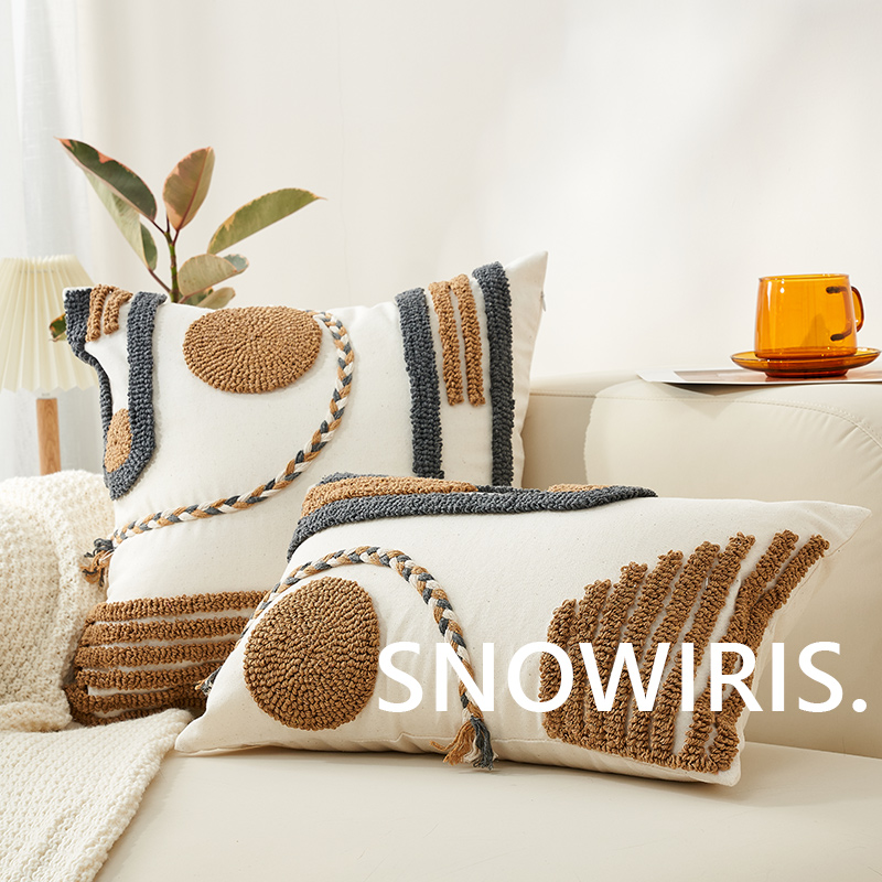 簇绒抱枕民族风枕套民宿装饰客厅沙D发床上靠垫棉麻可拆洗腰枕靠