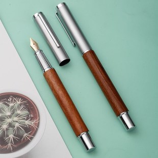 新中式木质c钢笔重手感送领导专用教师节礼物金属明尖钢笔美工钢