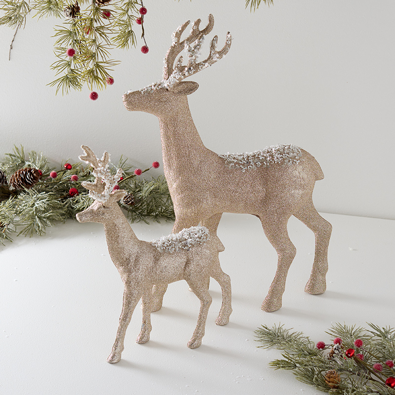 圣诞节装饰品创意圣诞麋鹿桌面摆件D商场橱窗氛围场景布置拍摄道