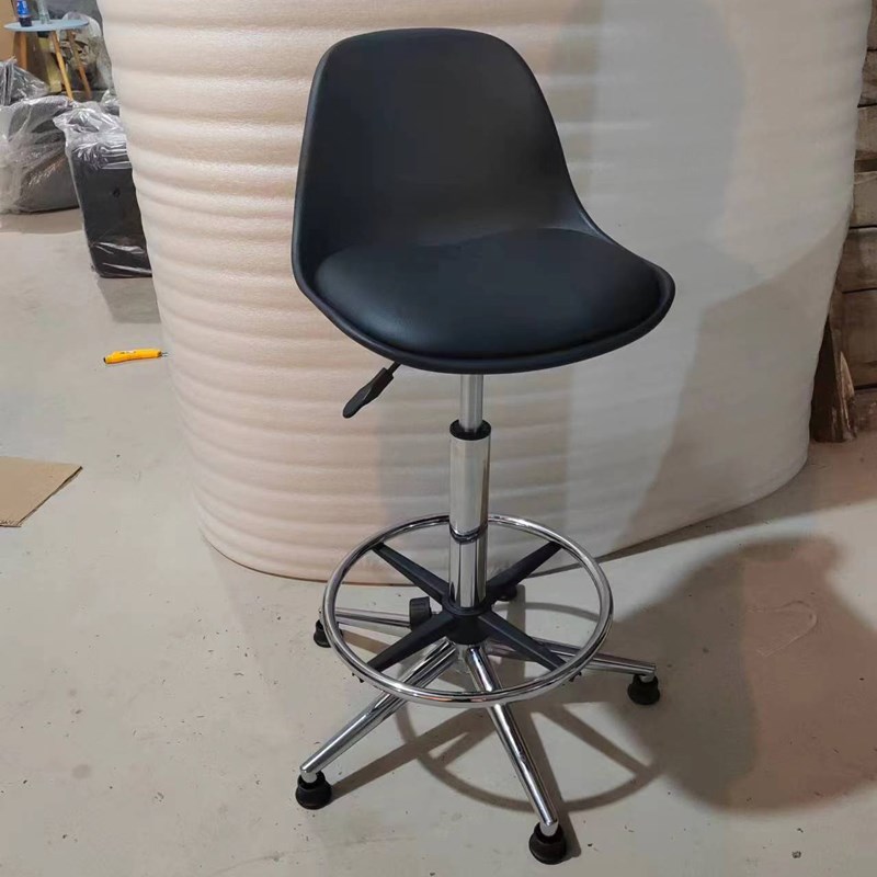 实验室滑轮椅吧台椅家用升降旋转椅靠背固M定脚钉收银台椅子高脚