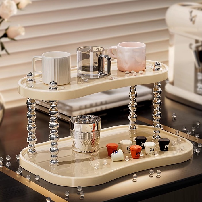 杯子收纳置物架高级n家用多层桌面咖啡杯茶杯沥水杯架水吧台架子