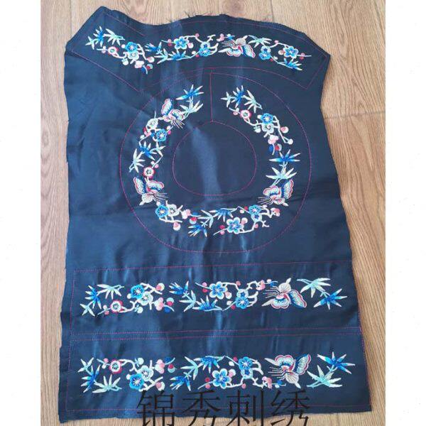 清代女氅衣绣片辅料领托肩复古刺绣绣布
