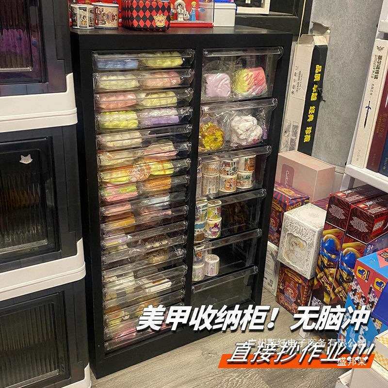 厂家直销美甲收纳柜美甲店甲油胶多层平底a4文件柜抽屉式带轮落地