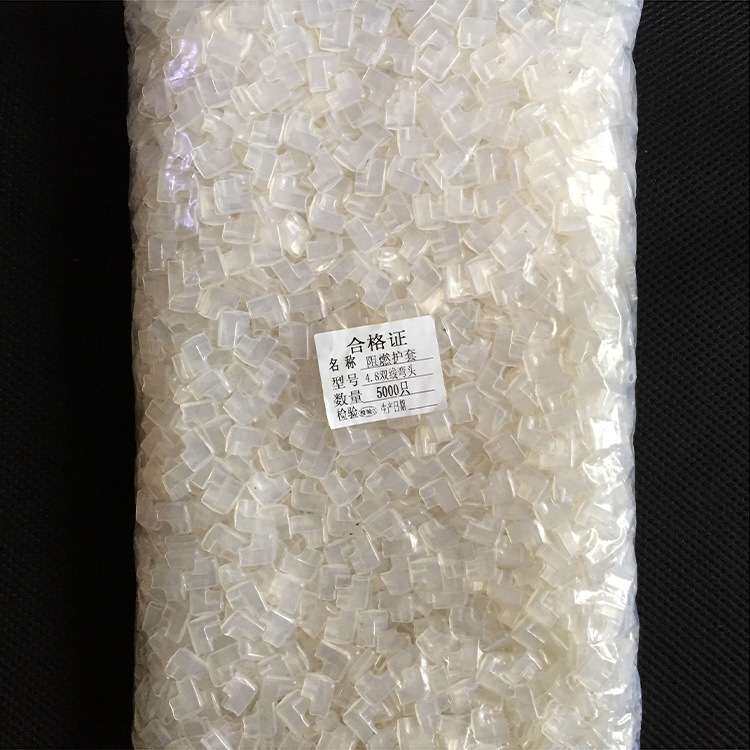 4.8旗型插簧护套 弯头双线护套5000只冷压端子 直角阻燃胶套透明