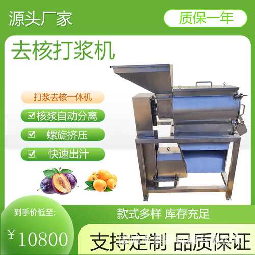 枇杷芒果去核打浆机桑葚杨梅樱桃红枣番茄单道打浆机樱桃去核打浆