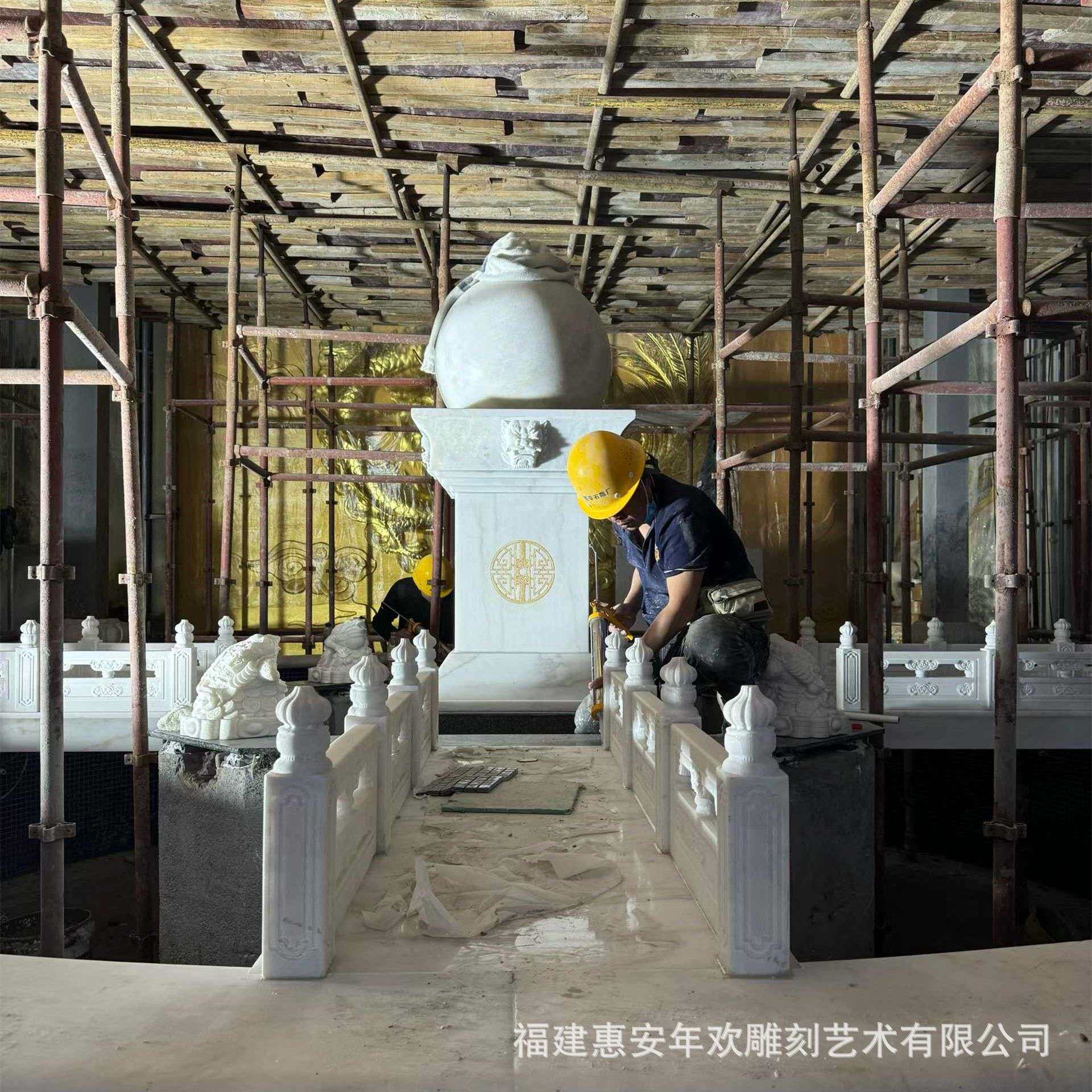 米黄色大理石喷水池 埃及米黄喷泉 酒店装饰造景 别墅院内流水钵