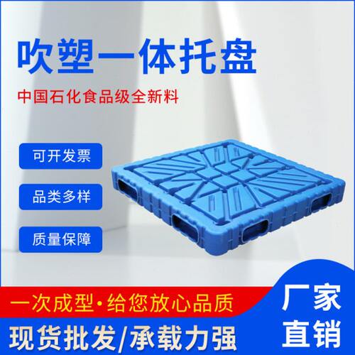 厂家供应塑料托盘吹塑托盘双面进叉一体成型物流运输储藏托盘