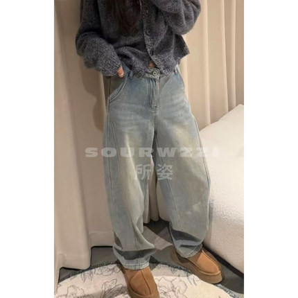SOURWZZI/所姿新款加绒牛仔裤SZ-S99001