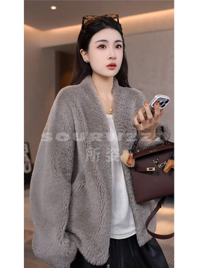 SOURWZZI/所姿100%羊毛冬季简约加厚时尚休闲女士外套SZ-25689