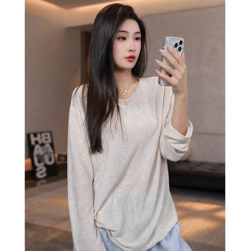 SOURWZZI/所姿天丝亚麻百搭简约轻奢时尚休闲女士打底SZ-S7736