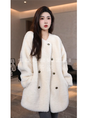 SOURWZZI/所姿100%羊毛冬季简约时尚休闲女士外套SZ-25713