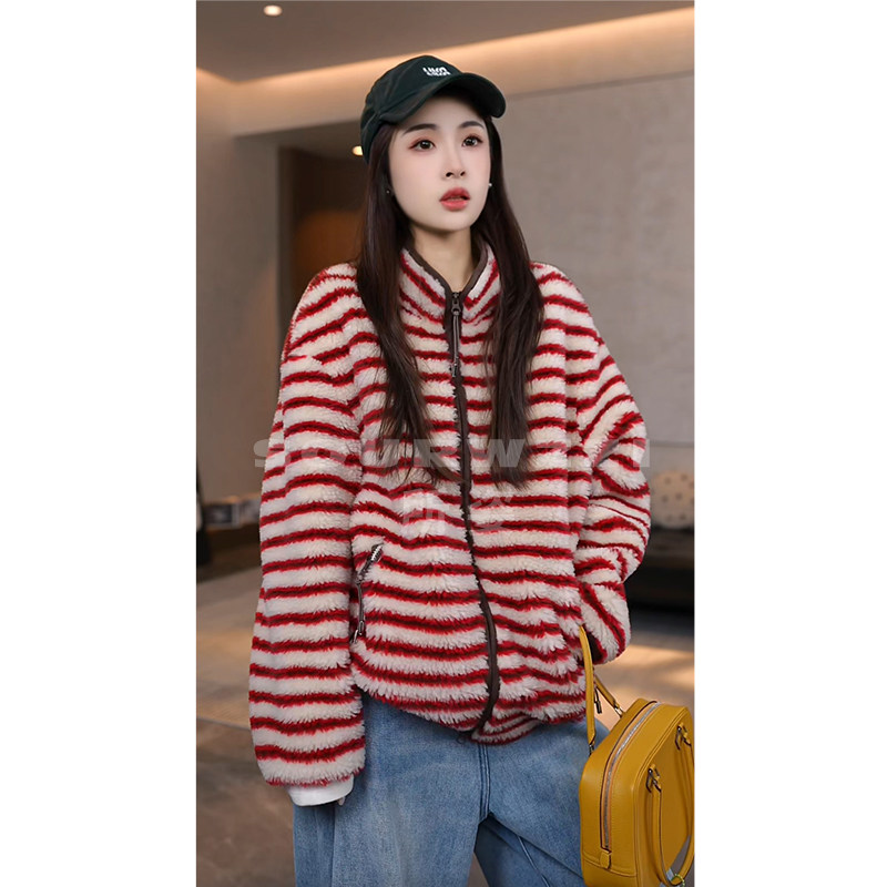 SOURWZZI/所姿100%羊毛条纹立领冬季时尚休闲女士外套SZ-25729,女装/女士精品,短外套,淘宝优惠券,粉丝福利购,淘宝优惠卷
