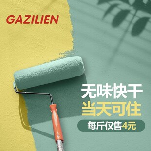 内墙乳胶漆家用室k内无味自刷彩色油漆白色墙漆涂料墙面翻新无甲