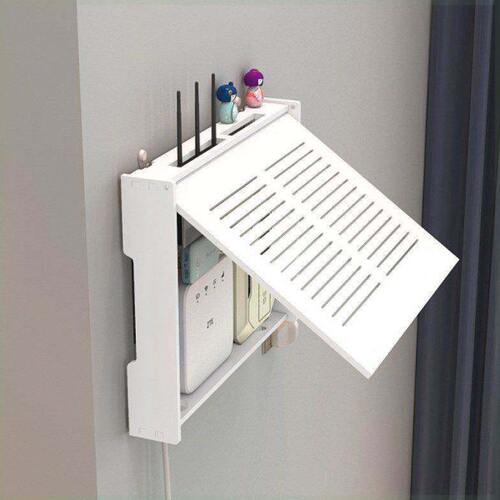 wifi无线路由器光猫壁挂式多媒体箱弱电遮挡箱置物架电线整理神器