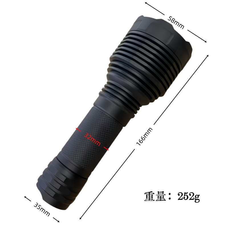 大功率强光26650充电手电筒5050 25R远射聚光户外24W白光2300LM