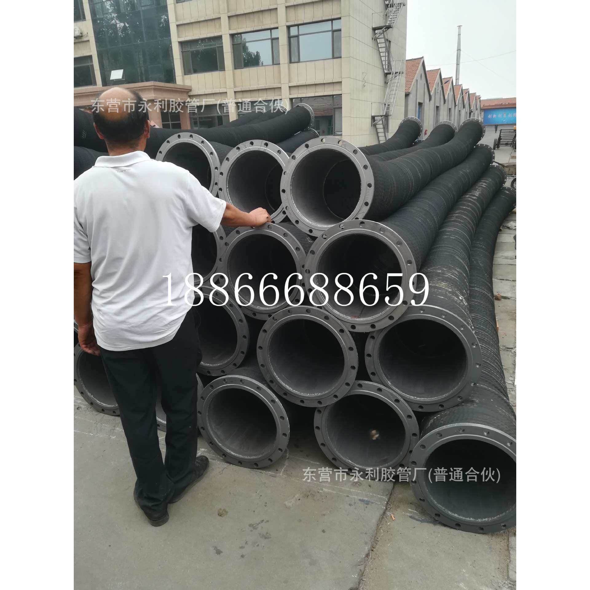 钢丝骨架法兰胶管吸排水抽水波纹胶管输泥浆专用大口径胶管