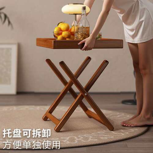 沙发边几客厅实木小茶几家用小型中古边桌卧室床头置物架阳台桌子
