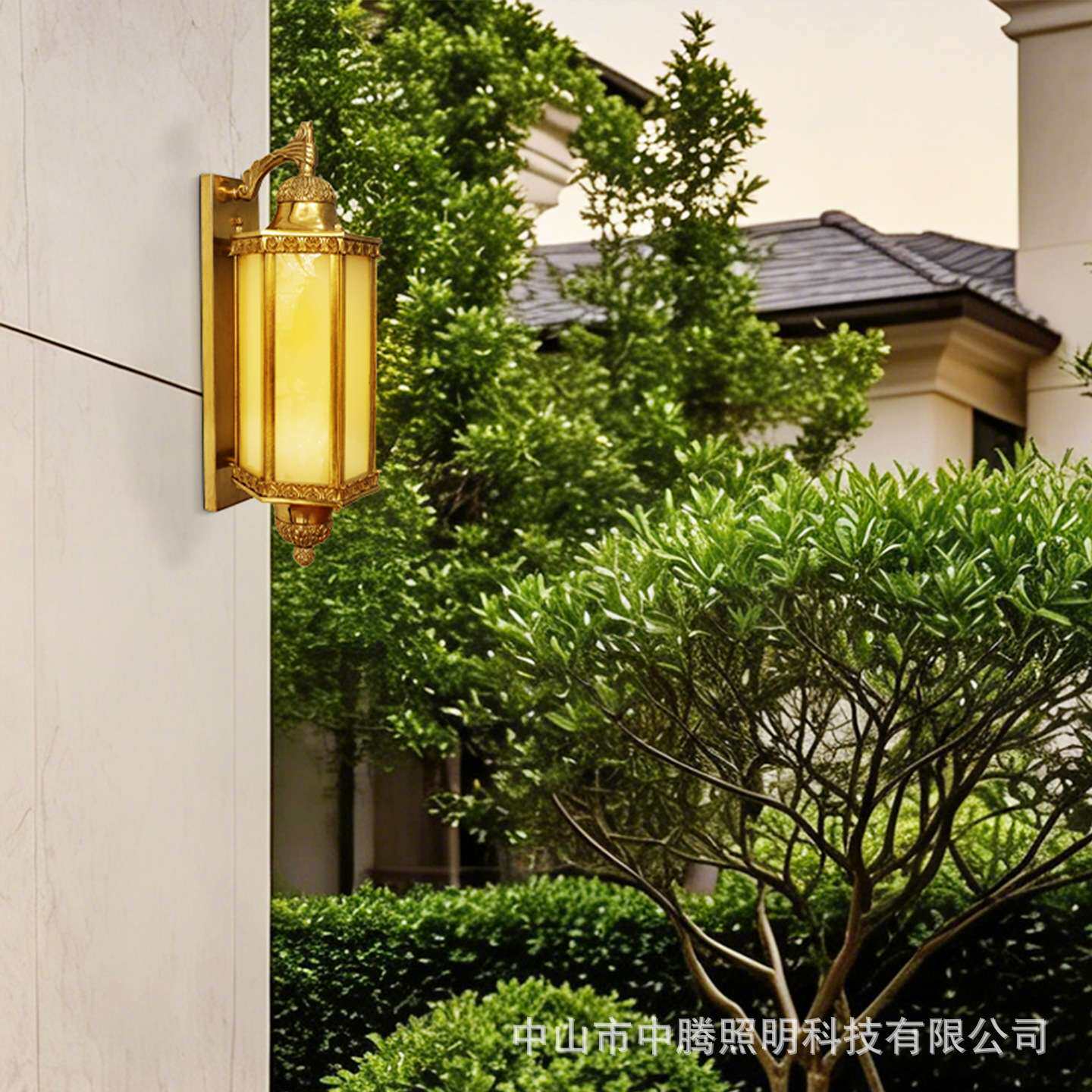 法式古典奢华全铜户外庭院壁灯欧式复古别墅阳台室外防水创意铜灯