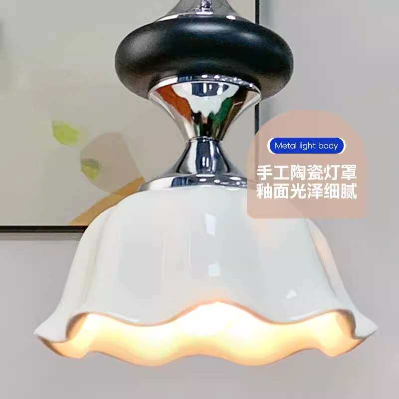 法式复古风客厅吊灯南洋风中古卧室吊灯手工陶瓷餐厅灯星辉吊灯