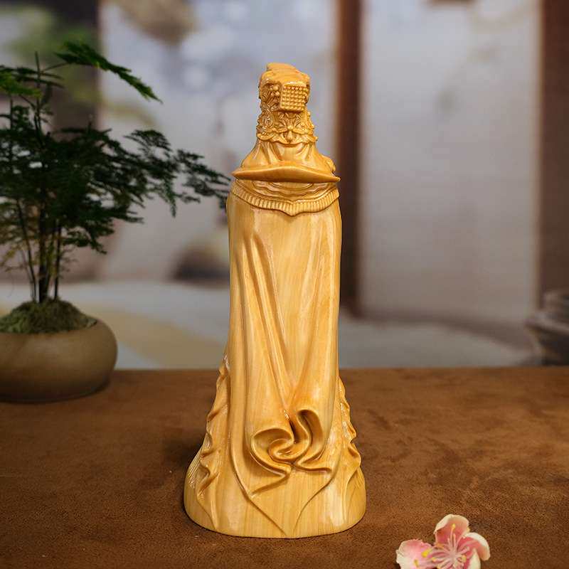 黄杨木雕刻妈祖神像天上圣母天后湄洲岛海神娘娘木质家居摆件
