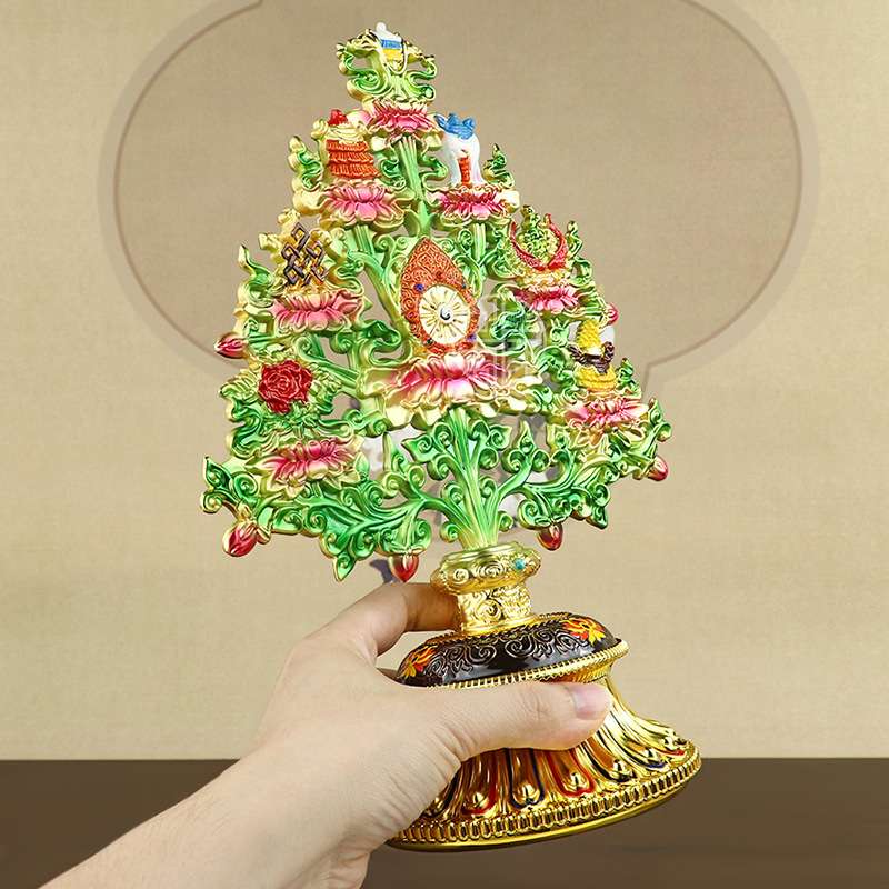 藏式吉祥八宝摆件八吉祥密宗用品招财摇钱树佛前精致做工桌面摆件