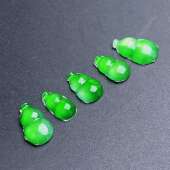 5.6 2.2mm 小7 缅甸天然翡翠a货冰阳绿葫芦一手裸石fxj8.4 3.7