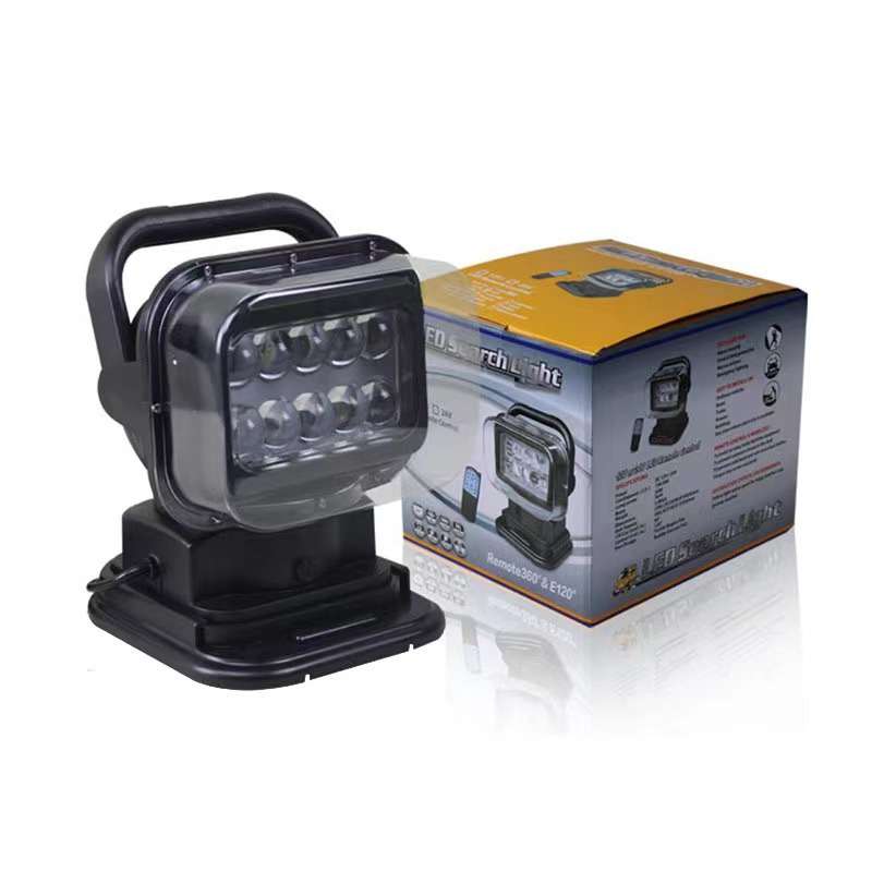 跨境 50W LED遥控探照灯户外工作灯船用搜索灯车载遥控LED射灯