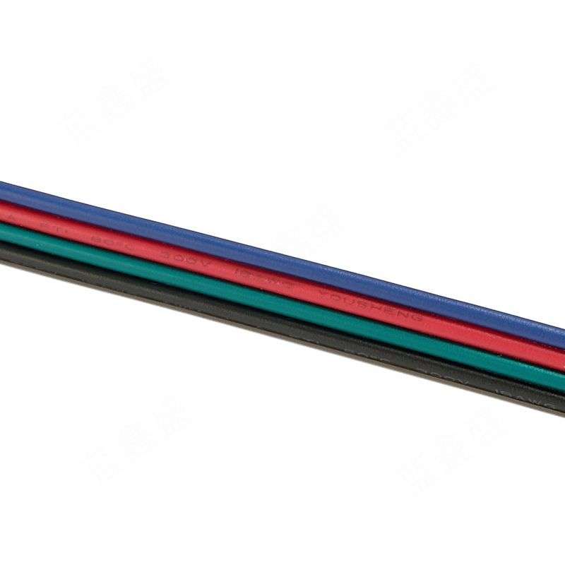 RGB连接线18AWG 4pin并线灯具铜芯电线灯带延长线1007彩排线