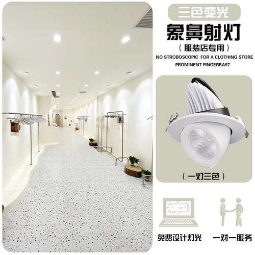 服装店专用三色变光象鼻灯高显色LED5000K嵌入式商业女装店铺射灯