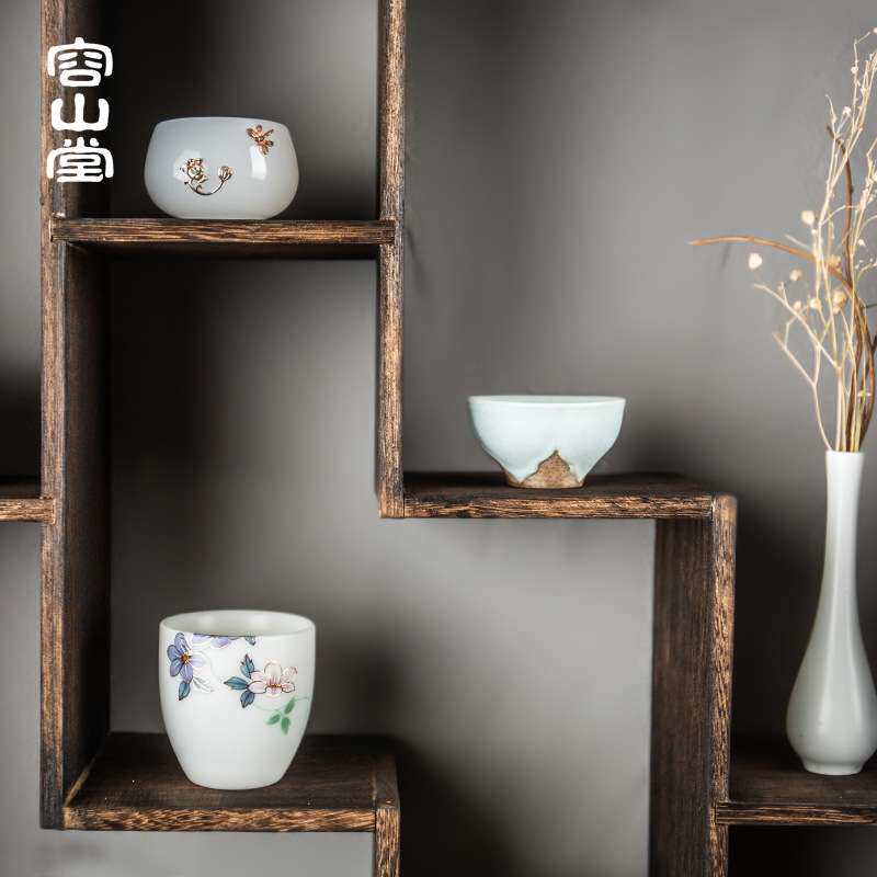 容山堂收纳柜烧桐木摆件收纳架置物架挂墙博古架多宝阁茶具展示架