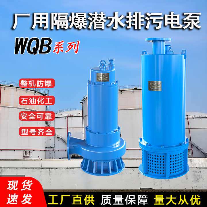 供应WQB12-50-5.5厂用隔爆潜水电泵CT4防爆排水泵化工厂不锈钢泵