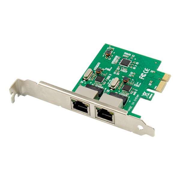 1个 银绿色 ABS+金属  PCI-E 千兆以太网电口网卡 PCIe 1000M双口