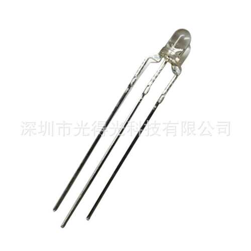 F3圆头红绿双色LED指示灯 3MM圆头红普绿共阴发光二极管透明灯珠
