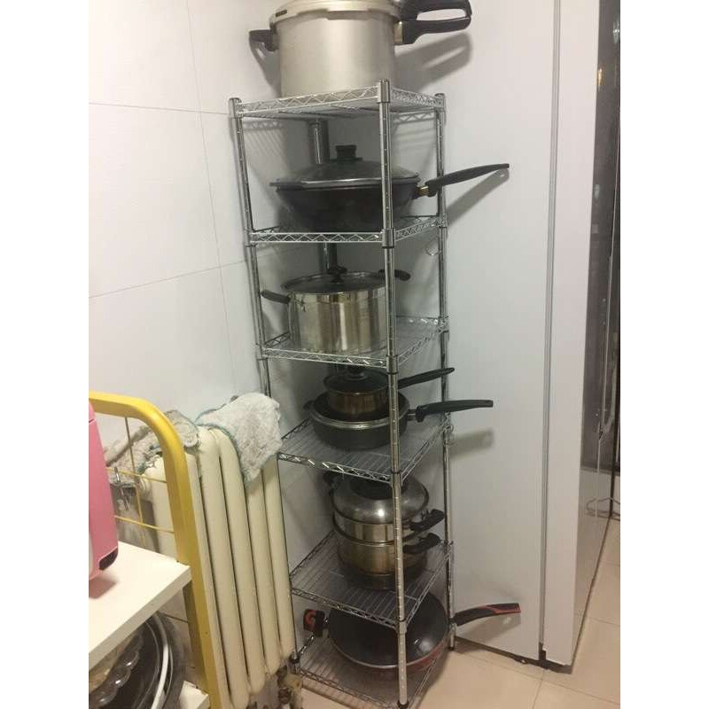 35cm可调节厨房夹缝收纳架金属落地40宽冰箱橱柜缝隙置物架菜锅架