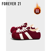 秋冬保暖潮百搭泡芙鞋 F21加绒大头内增高红色德训鞋 子女2026新款