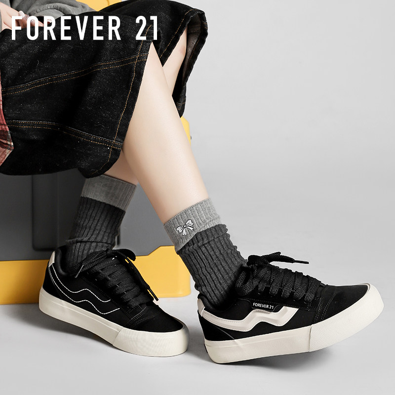 Forever21时尚休闲鞋女百搭厚底增高帆布鞋运动板鞋2026春季新款,女鞋,休闲板鞋,淘宝优惠券,粉丝福利购,淘宝优惠卷