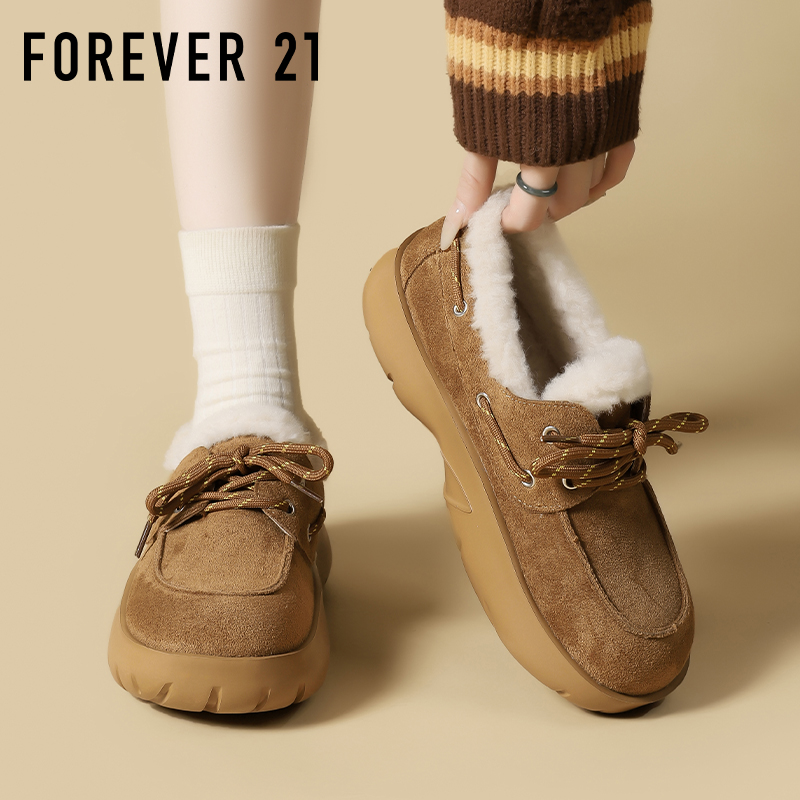 F21厚底加绒勃肯鞋女2025新款冬