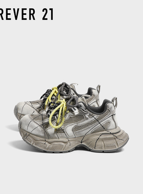 F21做旧复古厚底增高老爹鞋女款2025新款秋季轻便潮流百搭运动鞋