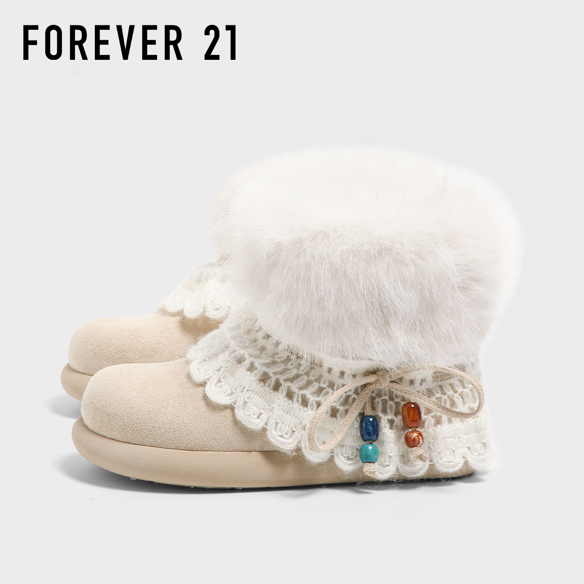 F21雪地靴2025冬季新款加绒棉鞋