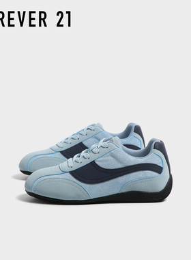 F21蓝色内增高赛车鞋女2025新款秋季软底轻便休闲低帮运动德训鞋