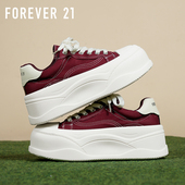 F21超厚底红色帆布鞋 增高轻便百搭低帮学生板鞋 女2026新款 春秋季