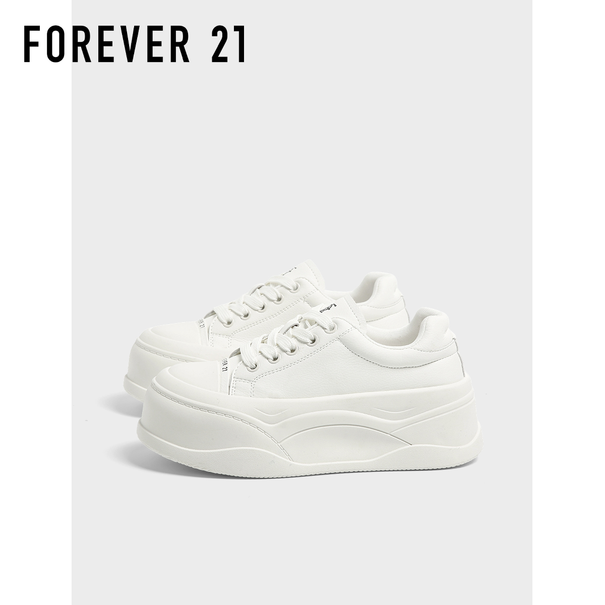F21超厚底增高小白鞋女2025新款
