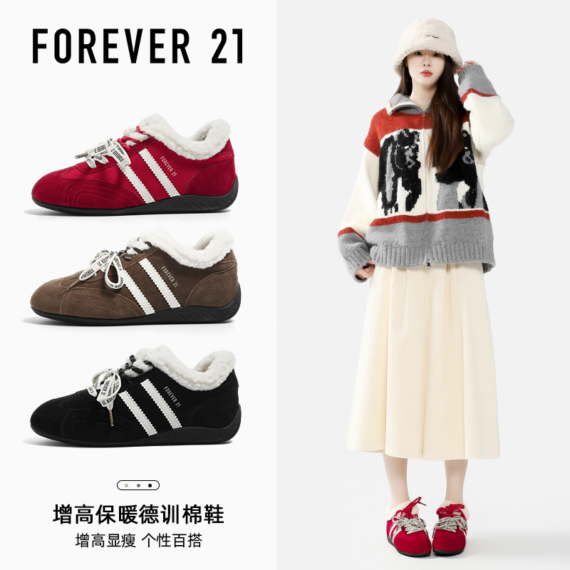F21加绒加厚红色赛车鞋女款2025