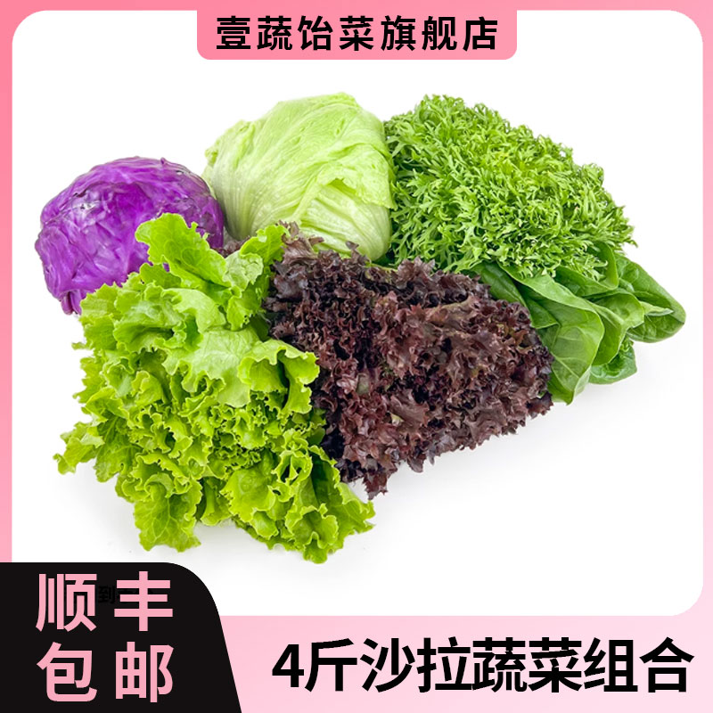沙拉蔬菜组合4斤 新鲜混合蔬果生菜色拉健身轻食套餐西餐沙拉食材