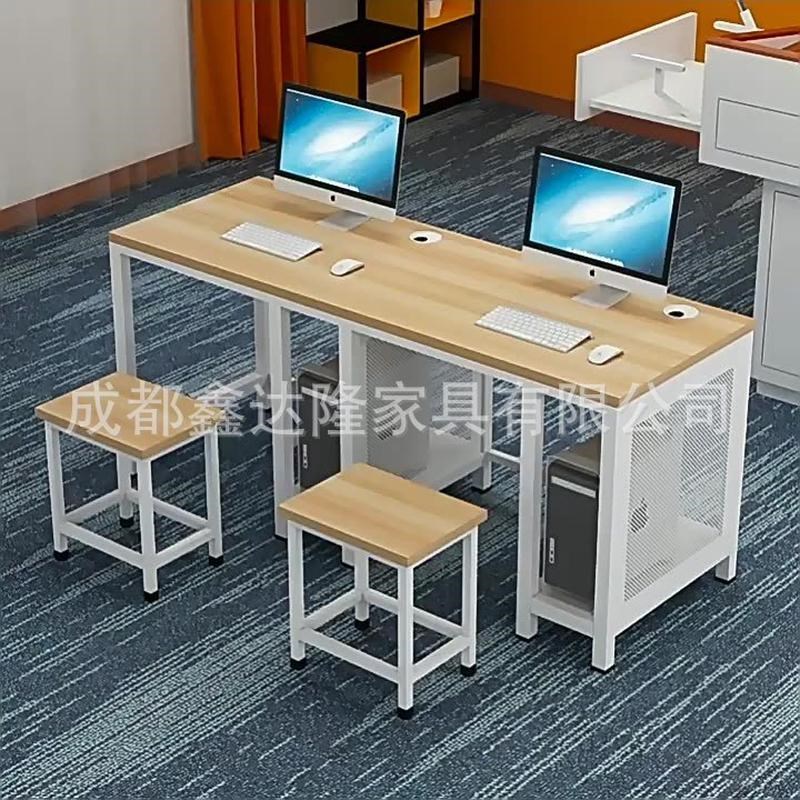 学校机房电脑桌隔板微机室双人电脑桌中小学生教室微机房学生桌椅