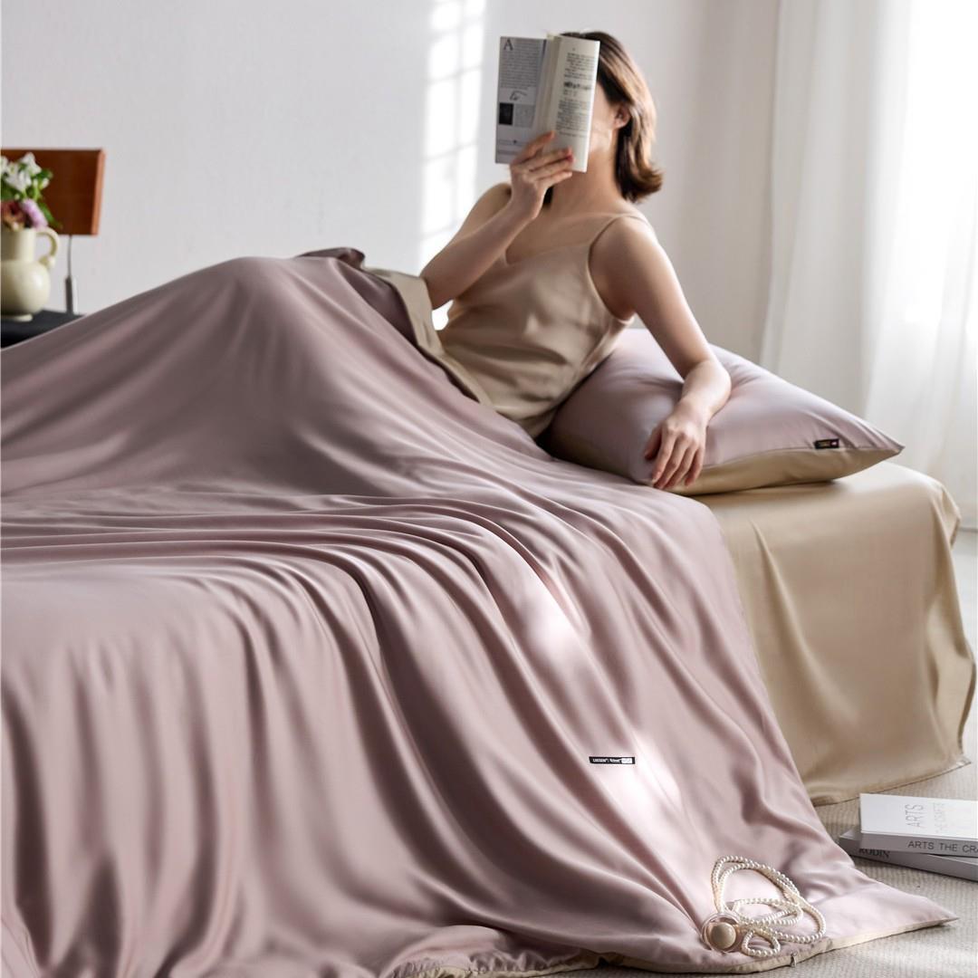 极简素色Micro超细旦兰精天丝被套 单双人被罩丝滑透气凉感床品