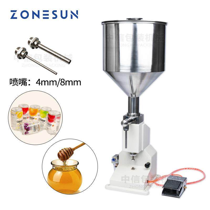 ZONESUN A02气动膏体灌装机不锈钢5-50ml容量定量膏液灌装分装机