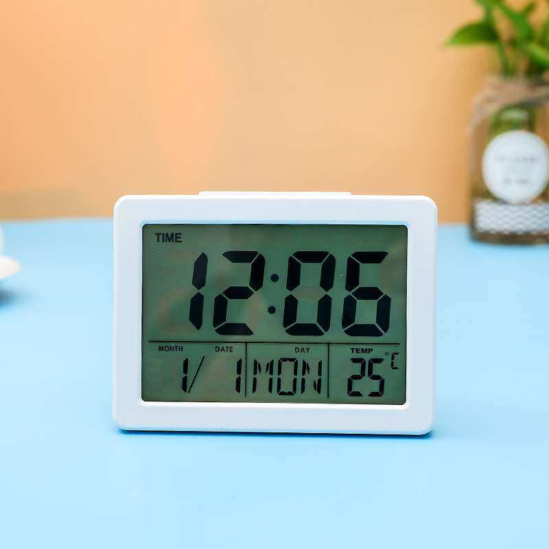 简约韩版创意数字静音钟  LCD夜光学生宿舍懒人床头时钟G2000A